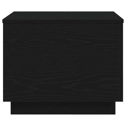 Маса за кафе с LED осветление, черна дъб, 50x50x40 см