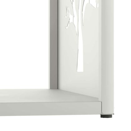 Стойка за дърва, бяла, 40x40x40 см, студеновалцувана стомана