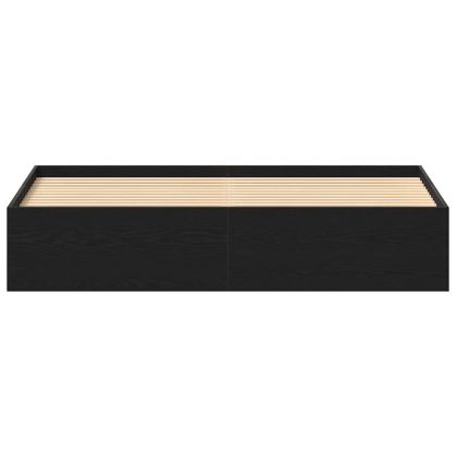 Рамка за легло без матрак Черен дъб Инженерна дървесина