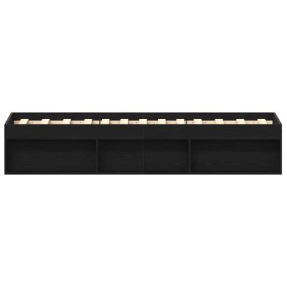 Рамка за легло без матрак Черен дъб 90x200 см инженерно дърво