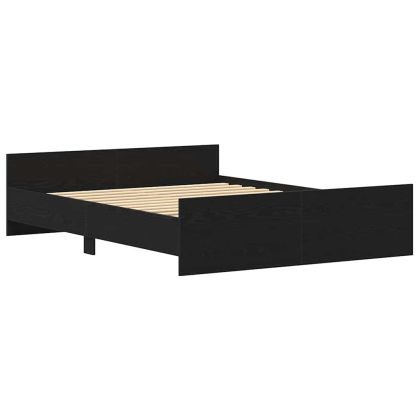 Рамка за легло без матрак Черен дъб Инженерна дървесина