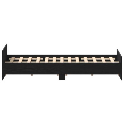 Рамка за легло без матрак Черен дъб Инженерна дървесина