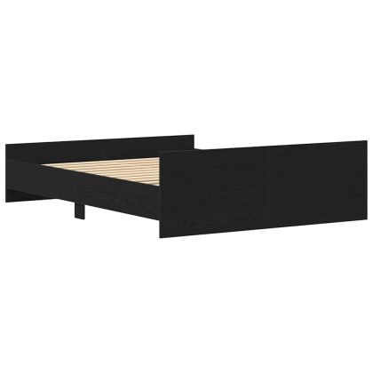 Рамка за легло без матрак Черен дъб Инженерна дървесина