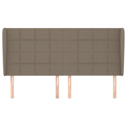 Горна табла за легло с уши, таупе, 163x23x118/128 см, плат