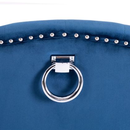 Трапезни столове, 4 бр, сини, кадифе