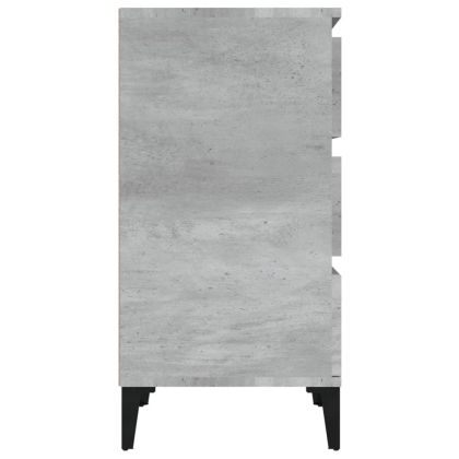 Нощно шкафче, бетонно сиво, 40x35x70 см, инженерно дърво