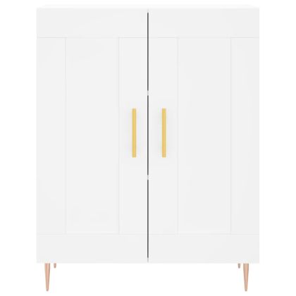 Висок шкаф, бял, 69,5x34x180 см, инженерно дърво