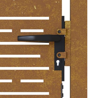 Градинска порта 100x150 см, кортенова стомана, квадратен дизайн