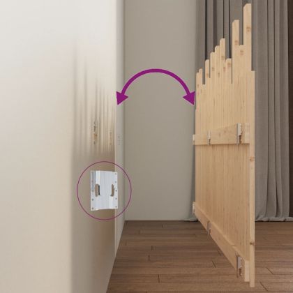 Стенна табла за спалня, 204x3x80 см, борово дърво масив