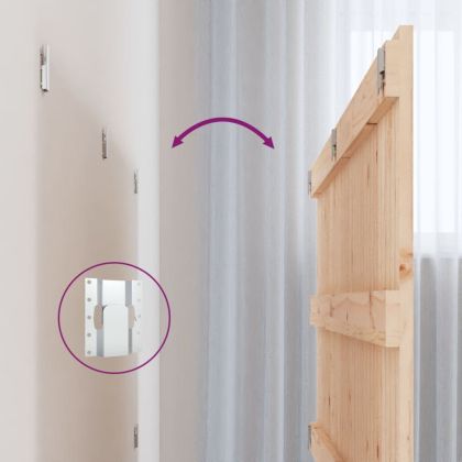 Стенна табла за спалня, 204x3x60 см, борово дърво масив