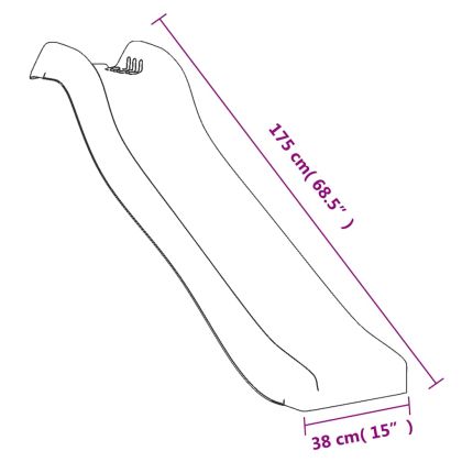 Детска пързалка, синя, 175x38x23 см, полипропилен