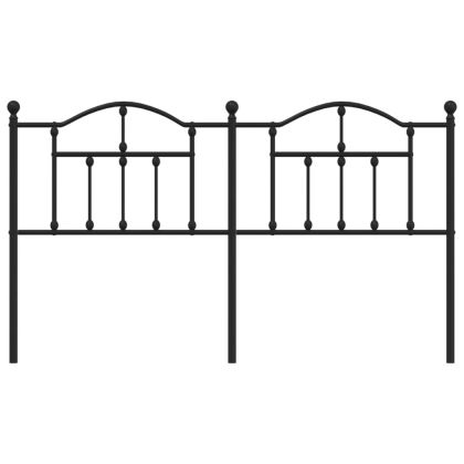 Метална табла за глава, черна, 160 см