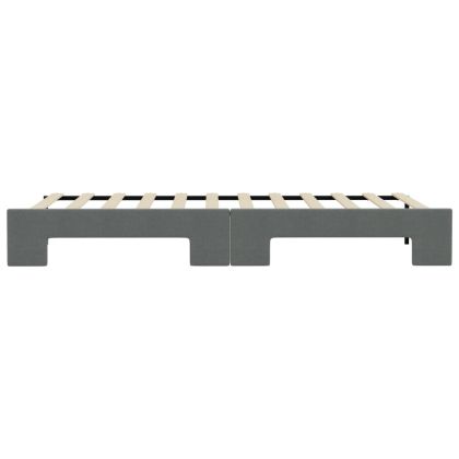 Канапе с изтеглящо разтегателно легло тъмносиво 90x190 см плат