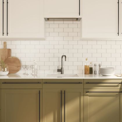 Дръжки за шкафове, 20 бр, черни, 480 мм, неръждаема стомана