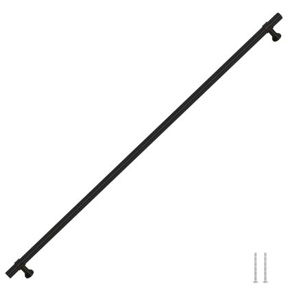 Дръжки за шкафове, 5 бр, черни, 480 мм, неръждаема стомана