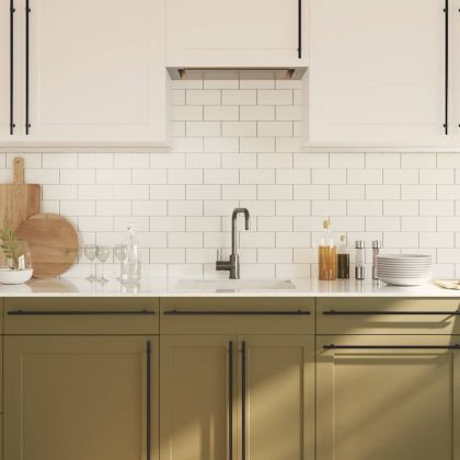 Дръжки за шкафове, 5 бр, черни, 480 мм, неръждаема стомана