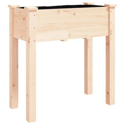 Плантер на колела с вложка 71x37x80 см масивна ела