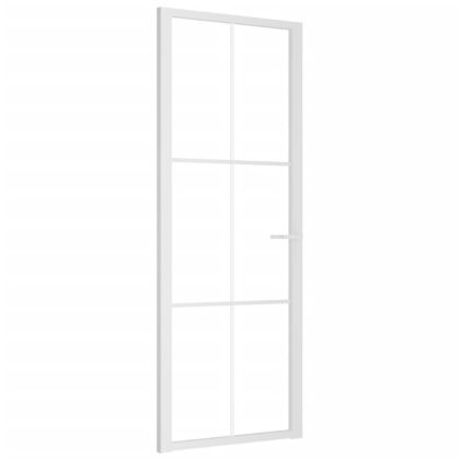 Интериорна врата 76x201,5 см бяла ESG стъкло и алуминий