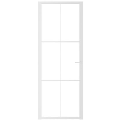 Интериорна врата 76x201,5 см бяла ESG стъкло и алуминий