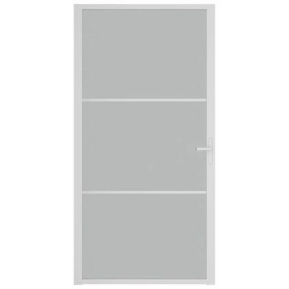 Интериорна врата, 102,5x201,5 см, бял мат, стъкло и алуминий