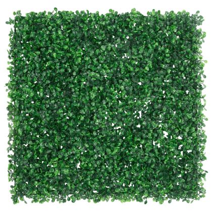 Ограда от изкуствени храстови листа 6 бр зелено 50x50 см