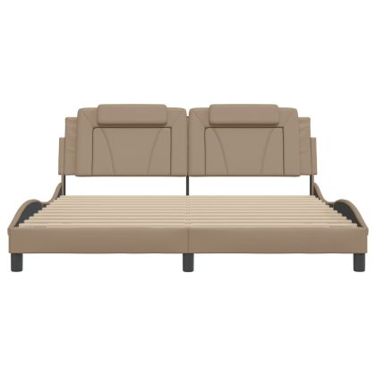 Рамка за легло Viana с LED без матрак, капучино, 180x200 см