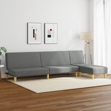 Комплект дивани 2 части тъмносив текстил