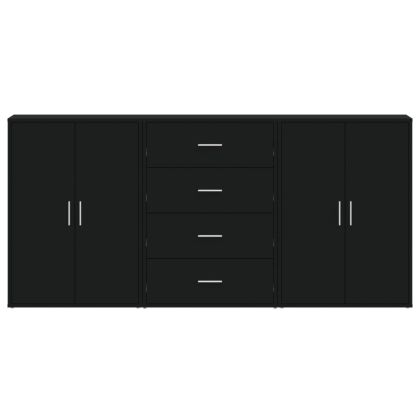 Сайдборди, 3 бр, черни, 60x31x84 см, инженерно дърво