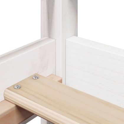 Комплект дневно легло с покрив бял 80x200 см борово дърво масив