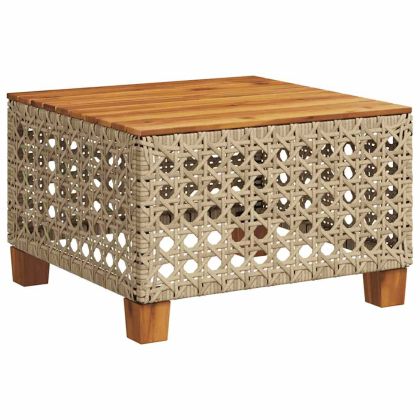 Градински диван с възглавници, 8 части, бежов полиратан