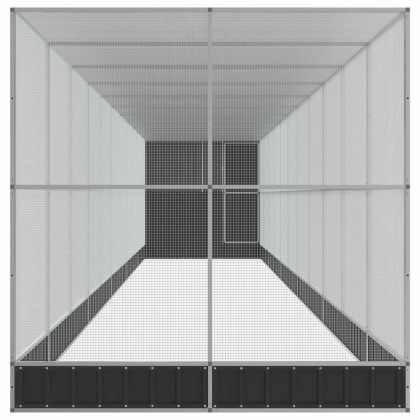 Волиера с удължение сребриста 1244x203x216 см стомана