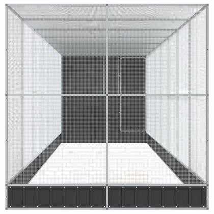 Волиера с удължение сребриста 830x203x216 см стомана