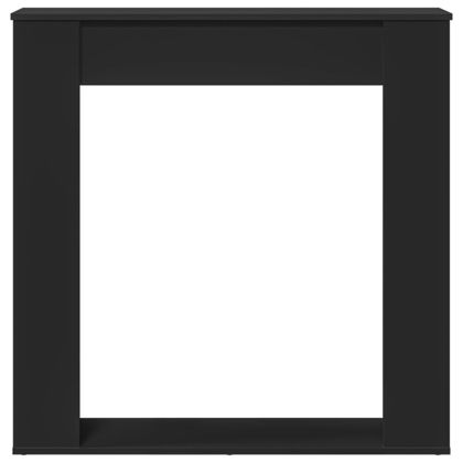 Облицовка за камина, черна, 100x20x100 см, инженерно дърво