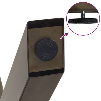 Крака за трапезна маса, X-образни, 2 бр., естествена стомана, 80 x (72-73) см, стомана