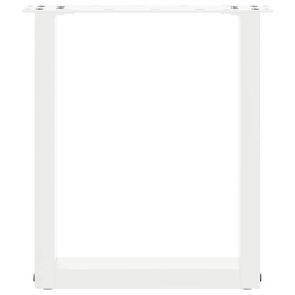 Крака за масичка за кафе, U-образни, 2 бр., бели, 38 x (42-43) см, стомана