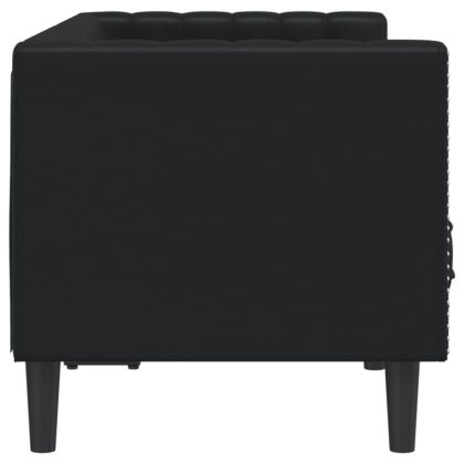 Диван Chesterfield с 2 седалки от черна kunstnahast