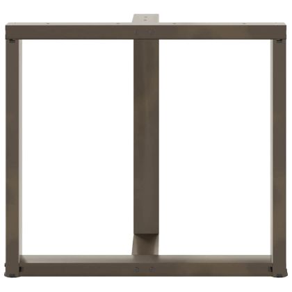 Крака за трапезна маса, Т-образни, 2 бр., черни, 80x35x(72-73) см, стомана