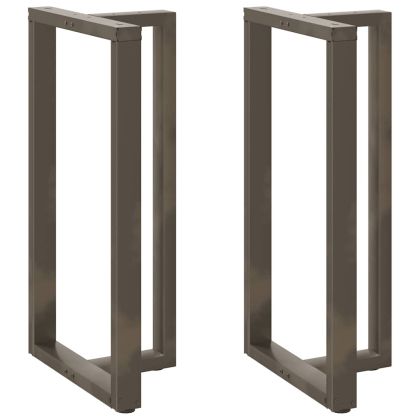 Крака за бар маса, Т-образни, 2 бр., черни, 60x35x(110-111) см, стомана