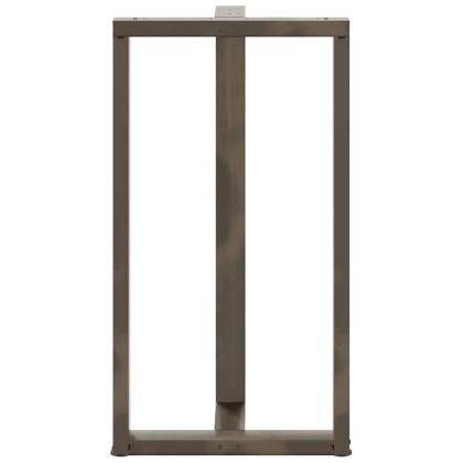 Крака за бар маса, Т-образни, 2 бр., черни, 60x35x(110-111) см, стомана