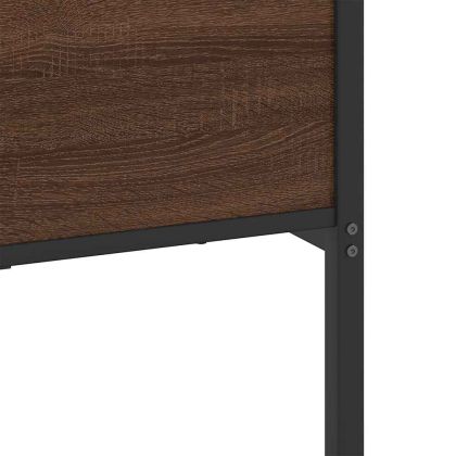 Метална рамка за легло, без матрак, кафяв дъб, 200x200 см