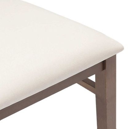 Трапезни столове с възглавници 2бр Кафяв масивна дървесина гума