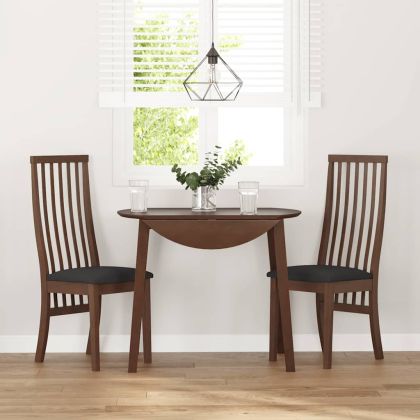 Трапезни столове с възглавници 2бр Кафяв масивна дървесина гума