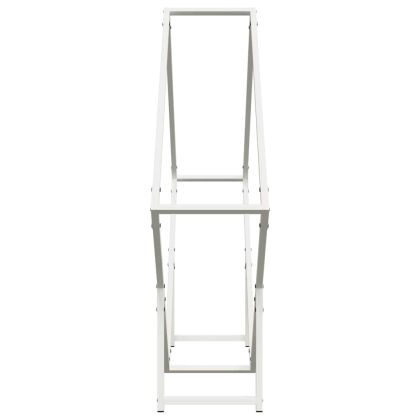 Стойка за дърва за огрев бяла 100x25x100 cm