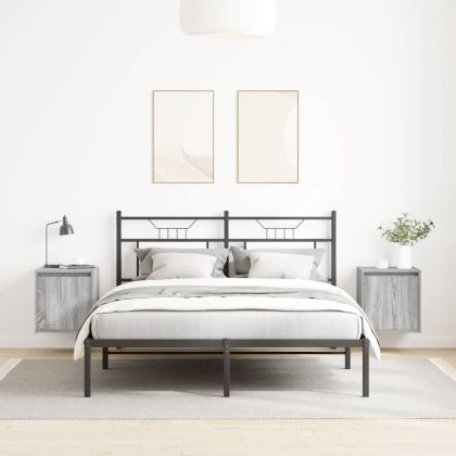 Нощни шкафчета за стенен монтаж, 2 бр, сив сонома, 38x34x40 см