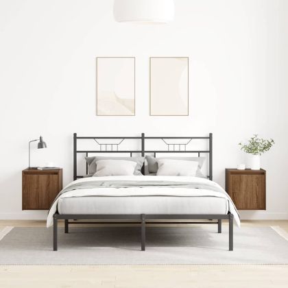 Нощни шкафчета за стенен монтаж, 2 бр, кафяв дъб, 38x34x40 см