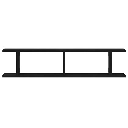 Стенни рафтове, 2 бр, черен дъб, 90x18x20 см, инженерно дърво