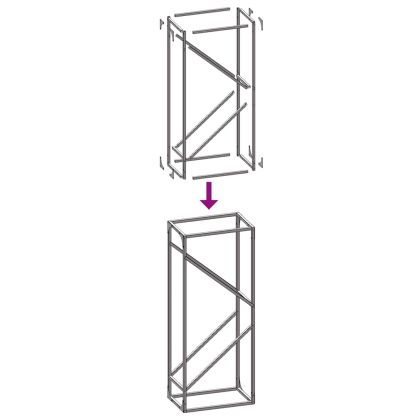 Стойка за дърва за огрев черна Студено валцувана стомана