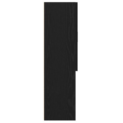 Шкаф за пералня, черно и дъб, 70,5x25,5x90 см