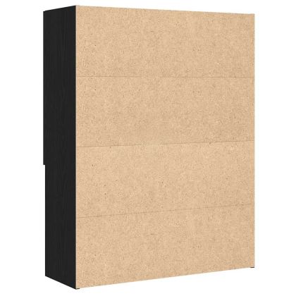 Шкаф за пералня, черно и дъб, 70,5x25,5x90 см