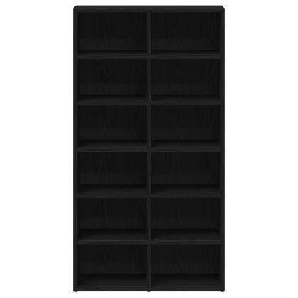 Етажерка за обувки, черна дъб, 54x34x100,5 см, инженерно дърво